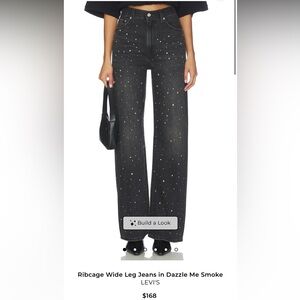 Levi's Black Wide Leg Jeans with White Accents